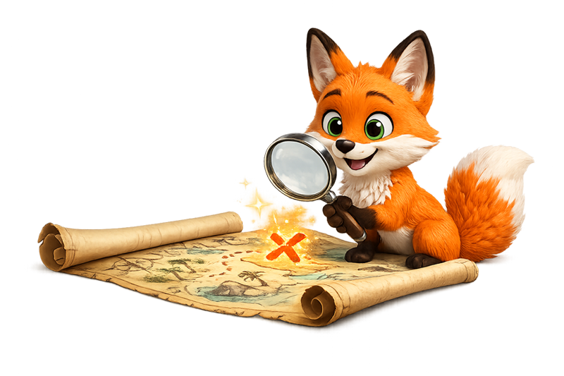 Scout, a clever orange fox explorer